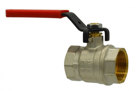 Brass Ball Valve with red Steelhandle - 3/4 inch / IG x IG